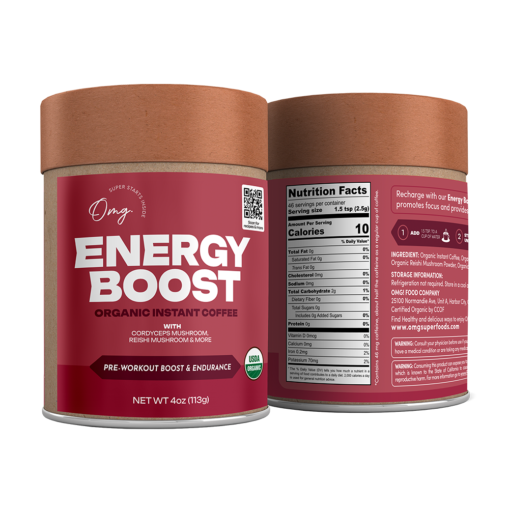 Organic Energy Boost Instant Coffee with Mushrooms